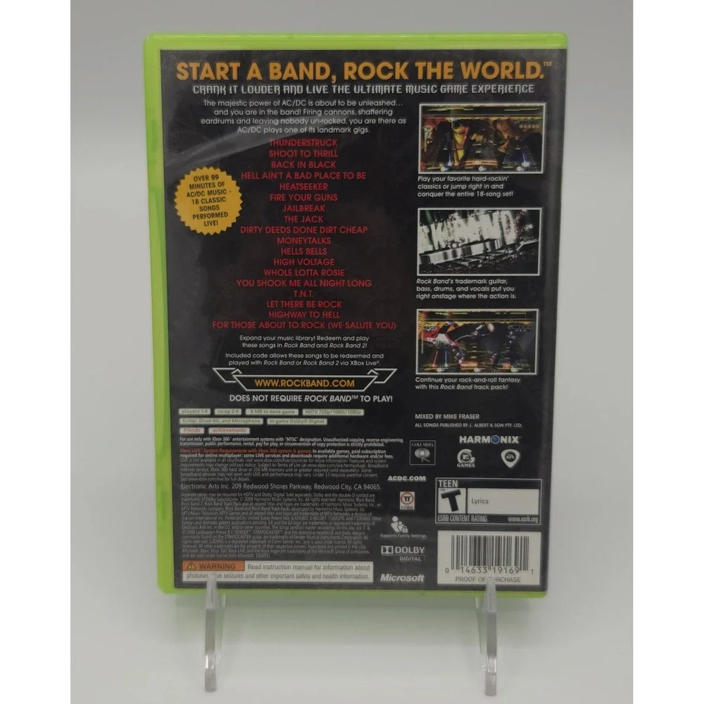 AC/DC Live Rock Band Track Pack - Xbox 360 - CIB w/ Manual & Insert - Tested